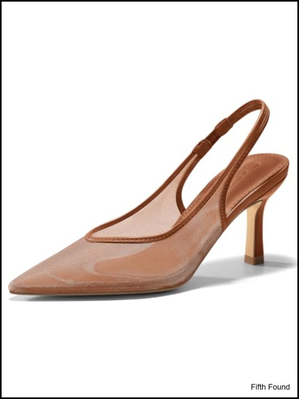 Womens Mesh Slingback Kitten Heels Pointed Toe Low Heel Pumps Dress Shoes